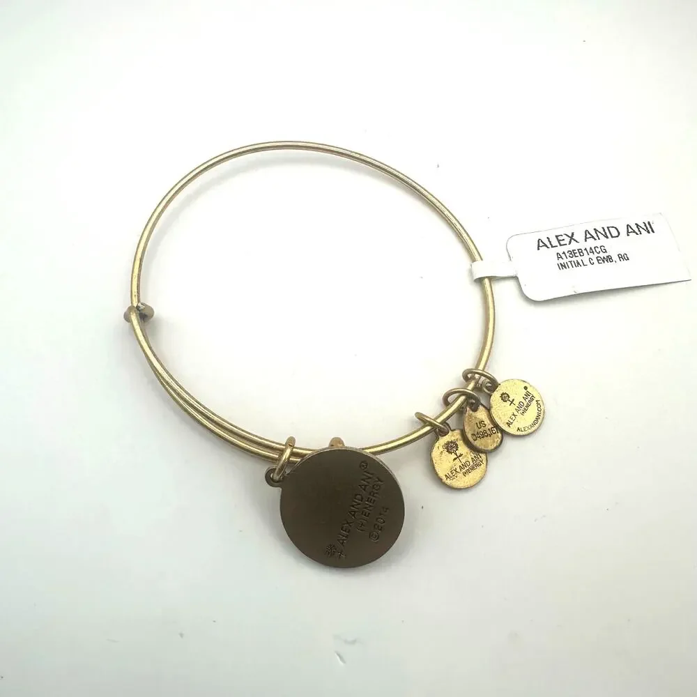 Alex + Ani Gold Initial C Bangle Bracelet NWT Costume Jewelry Casual